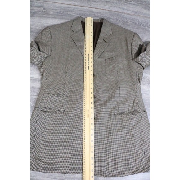 Vtg Ralph Lauren Purple Label Cashmere Houndstooth Men Jacket Blazer 46L - Picture 6 of 14